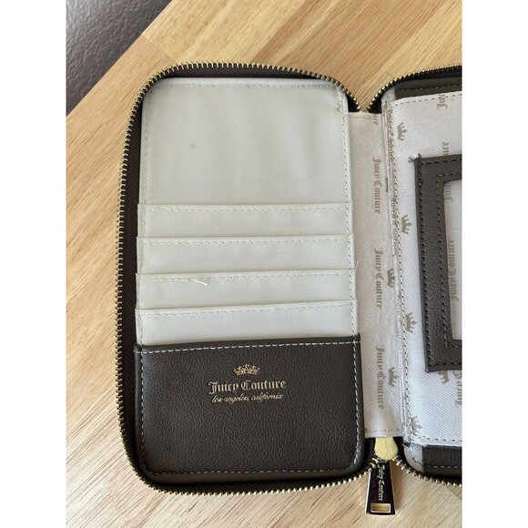 Juicy Couture Zip Around Wallet Bifold Credit Cards Faux Leather Lock Po… - Picture 3 of 13
